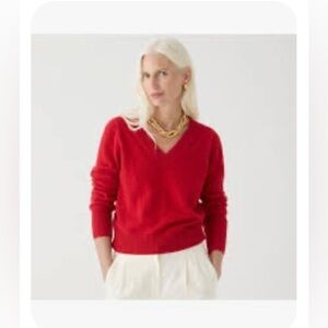 J.Crew Wool Cotton Blend V‎ Neck Sweater Christmas